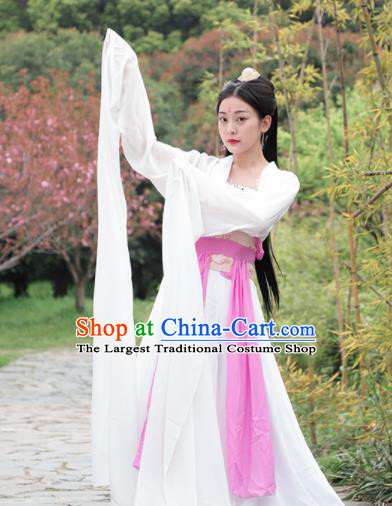 Chinese Classical Black and White Hanfu Dress for Women
