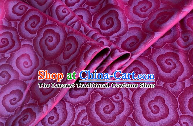 Asian Chinese Classical Clouds Pattern Design Rosy Brocade Jacquard Fabric Traditional Cheongsam Silk Material