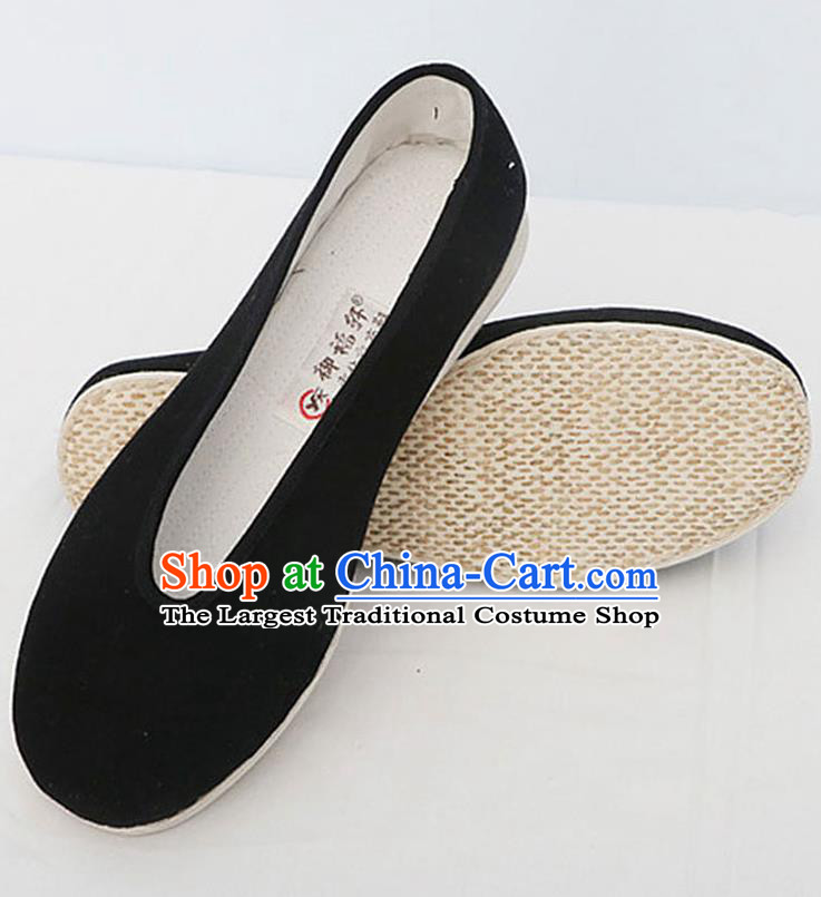 Chinese National Handmade Black Cloth Shoes Traditional Martial Arts Shoes for Men
