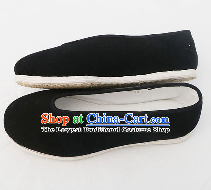 Chinese National Handmade Black Cloth Shoes Traditional Martial Arts Shoes for Men