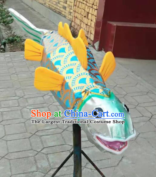 Chinese Traditional Blue Carp Lantern Handmade Lantern Festival Fish Lamp