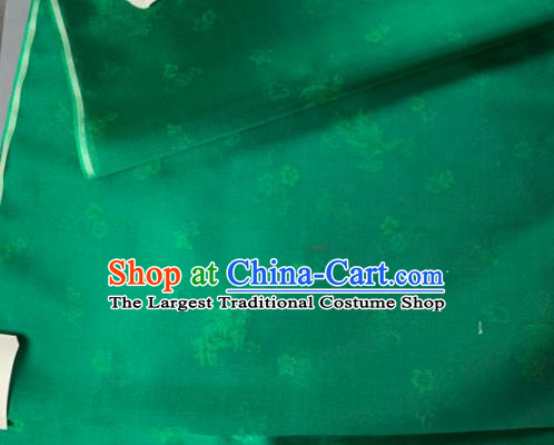 Chinese Traditional Classical Pattern Design Deep Green Silk Fabric Asian Hanfu Material