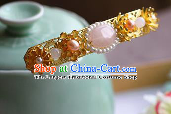 Traditional Chinese Palace Golden Hairpin Headdress Ancient Court Hair Accessories for Women