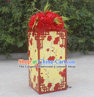 Chinese Traditional Printing Plum Lamp Wedding Floor Lanterns Handmade Palace Lantern