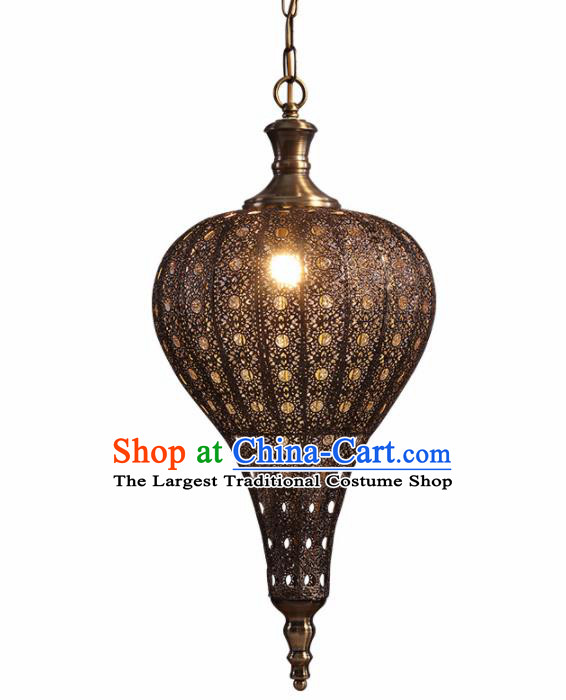 Asian Traditional Hollow Out Iron Ceiling Lantern Thailand Handmade Lanterns Hanging Lamps