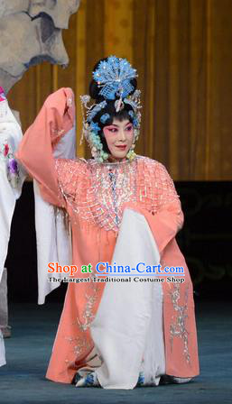 Chinese Beijing Opera Nobility Lady Apparels Hongniang Costumes and Headpieces Traditional Peking Opera Hua Tan Cui Yingying Dress Actress Garment