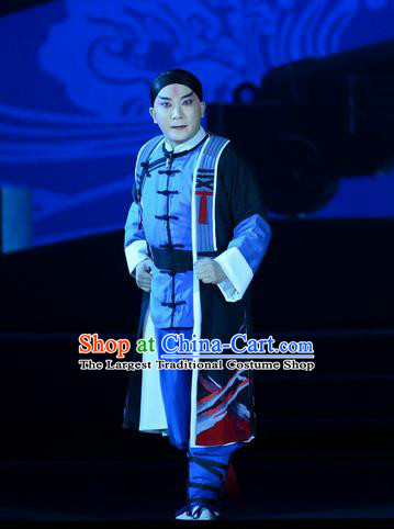 Jing Hai Hun Chinese Peking Opera Righteous Man Garment Costumes and Headwear Beijing Opera Hero Shen Zhiliang Apparels Clothing