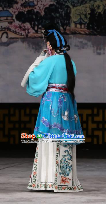 Chinese Beijing Opera Country Woman Xi Shi Apparels Costumes and Headdress Traditional Peking Opera Hua Tan Dress Young Female Garment