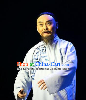 You Bai Chuan Chinese Lu Opera Scholar Apparels Costumes and Headpieces Traditional Shandong Opera Official Garment Elderly Male Clothing