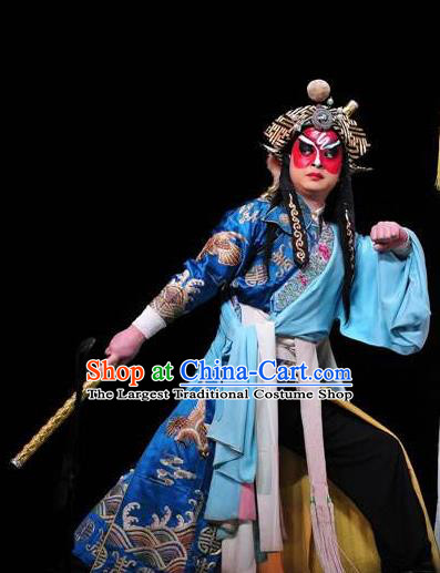 Farewell Jing Niang Chinese Sichuan Opera Wusheng Apparels Costumes and Headpieces Peking Opera Highlights Garment Swordsman Zhao Kuangyin Clothing