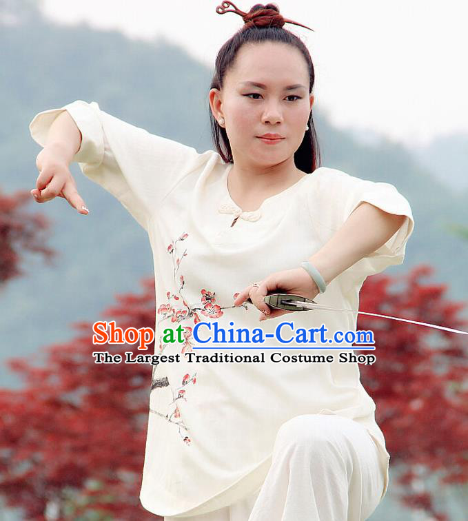 Professional Chinese Hand Painting Lotus Outfits Costumes Kung Fu ...