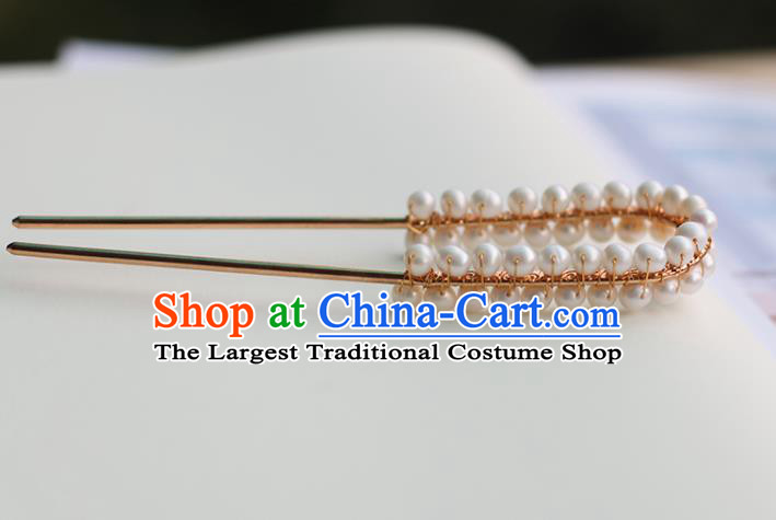 Handmade Chinese Classical Song Dynasty Hair Accessories Ancient Princess Pearls Hairpins Hanfu Headwear for Women