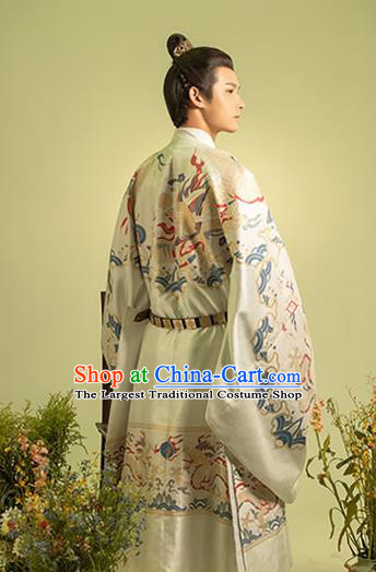 Traditional China Ming Dynasty Emperor Historical Costumes Ancient Crown Prince Imperial Robe Hanfu Clothing for Men
