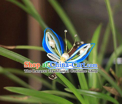 Chinese Handmade Hair Accessories Classical Hair Stick Traditional Silk Butterfly Hair Claw