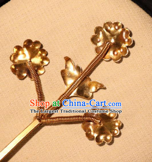 China Qing Dynasty Palace Lady Hairpin Ancient Princess Flowers Hair Stick Traditional Cloisonne Hair Jewelry