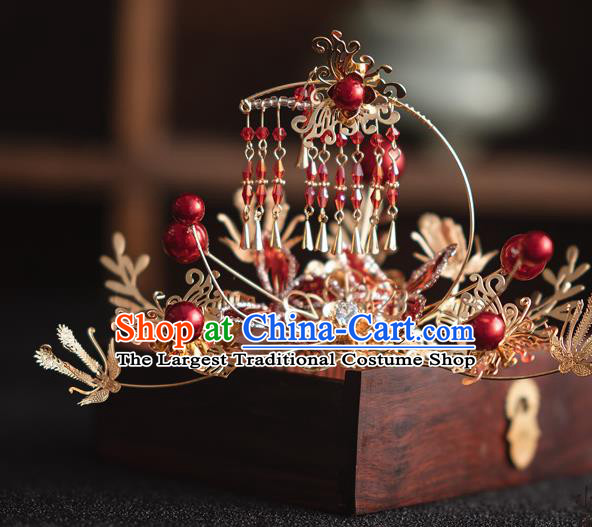 Chinese Classical Xiuhe Suit Plum Blossom Hair Crown Traditional Wedding Hair Accessories Bride Phoenix Coronet