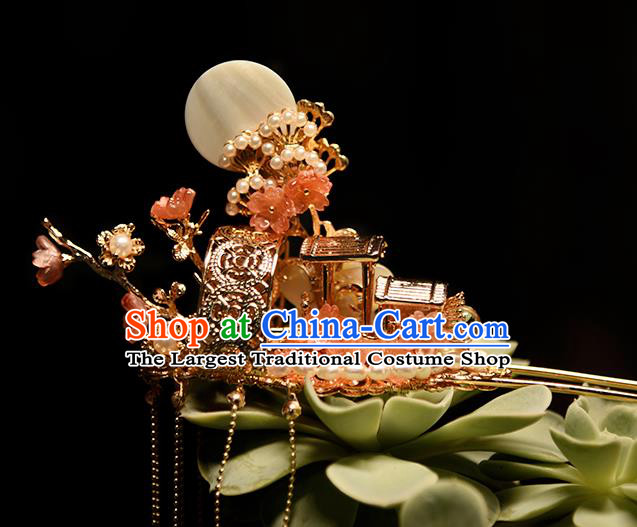 Chinese Traditional Wedding Shell Hair Stick Ancient Ming Dynasty Princess Tassel Hairpin