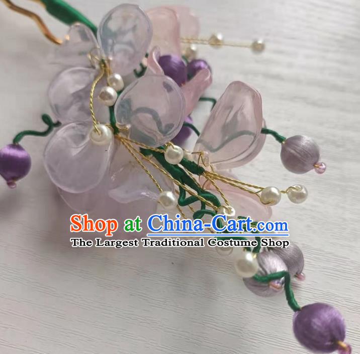 Chinese Ancient Young Lady Hairpin Traditional Song Dynasty Princess Wisteria Hair Stick