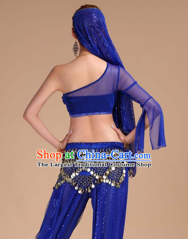 Asian Traditional Raks Sharki Top and Pants India Folk Dance Clothing Indian Belly Dance Royalblue Outfits