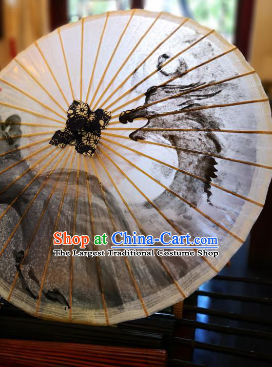 China Traditional Stage Performance Oilpaper Umbrella Ancient Swordsman Lan Wangji Umbrellas Handmade Ink Painting Oil Paper Umbrella