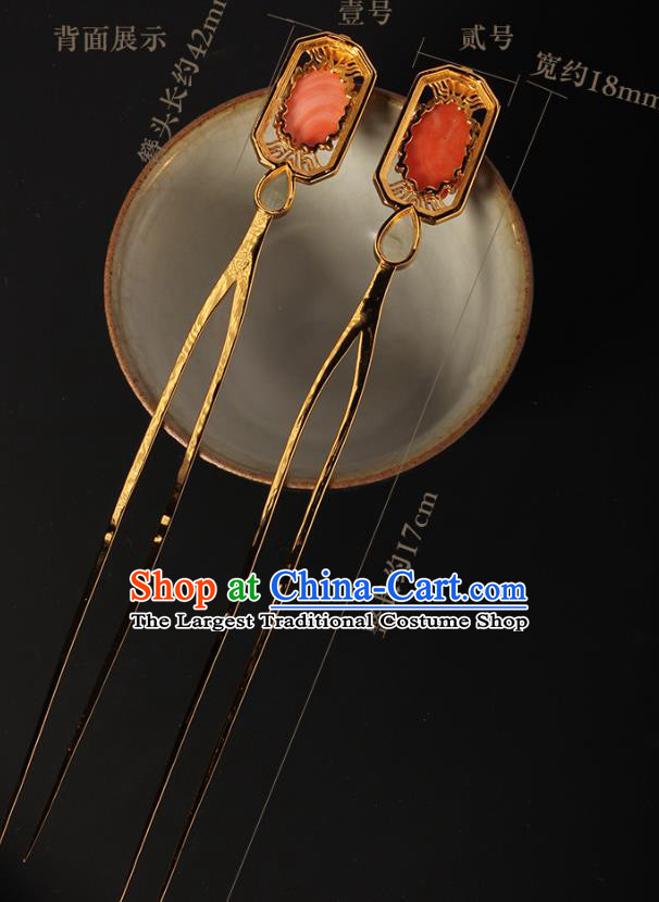 China Handmade Carving Daisy Hairpin Traditional Cheongsam Hair Accessories Ancient Court Woman Hair Clip