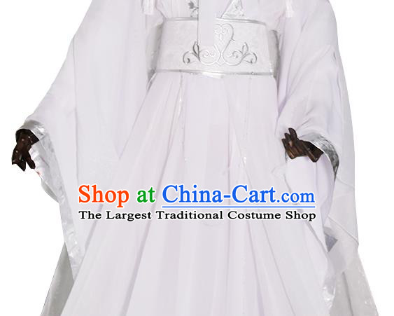 Chinese Cosplay Childe Chu Wanning Apparels Jin Dynasty Swordsman Garment Costumes Ancient Prince White Clothing