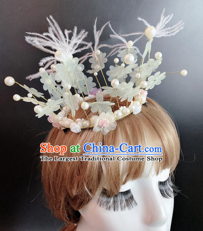 Top Baroque Princess Giant Headdress Rio Carnival Decorations Halloween Cosplay Hair Accessories Stage Show Pearls Royal Crown