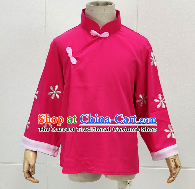 China Beijing Opera Country Lady Garment Costumes Opera Village Girl Rosy Outfits Clothing for Kids