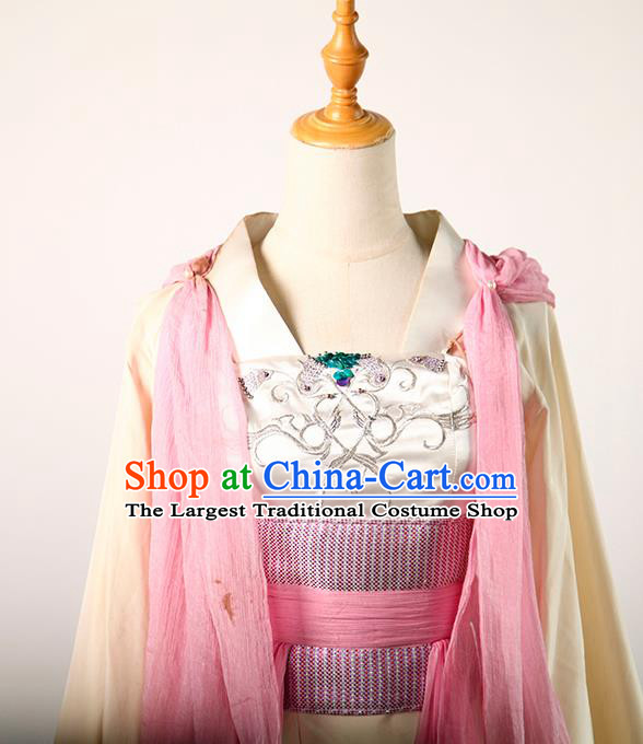 China Ancient Fairy Dance Hanfu Dress Qin Dynasty Palace Beauty Garments Traditional Drama A Terracotta Warrior Mei Jiang Clothing