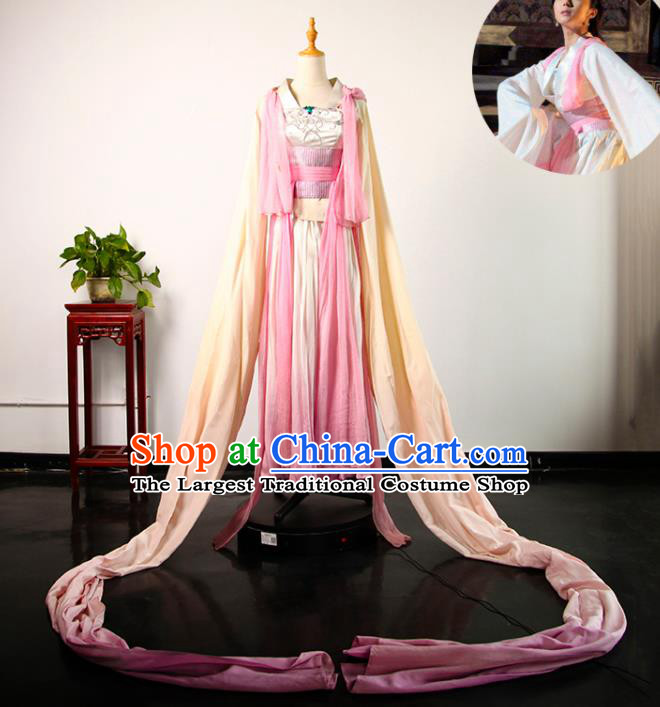 China Ancient Fairy Dance Hanfu Dress Qin Dynasty Palace Beauty Garments Traditional Drama A Terracotta Warrior Mei Jiang Clothing