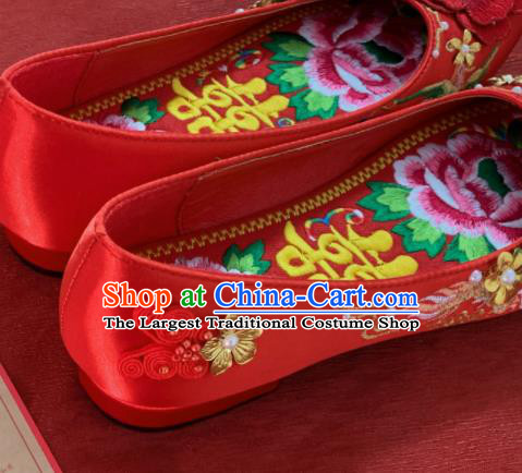 China Xiuhe Suit Shoes Wedding Shoes Embroidered Red Shoes Handmade Bride Shoes