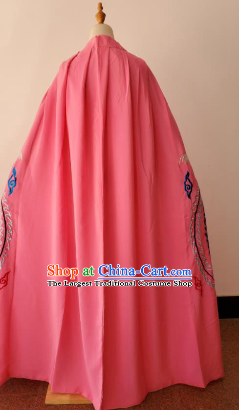 China Ancient Princess Clothing Peking Opera Embroidered Phoenix Pink Mantle Beijing Opera Diva Red Cape Shaoxing Opera Empress Costume