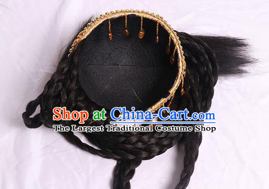 China Uyghur Nationality Woman Dance Headdress Uigurian Minority Golden Hat Ethnic Stage Performance Hair Accessories