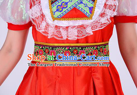 Professional Russia Modern Dance Fashion Garment Women Performance Costume Russian Court Princess Red Dress