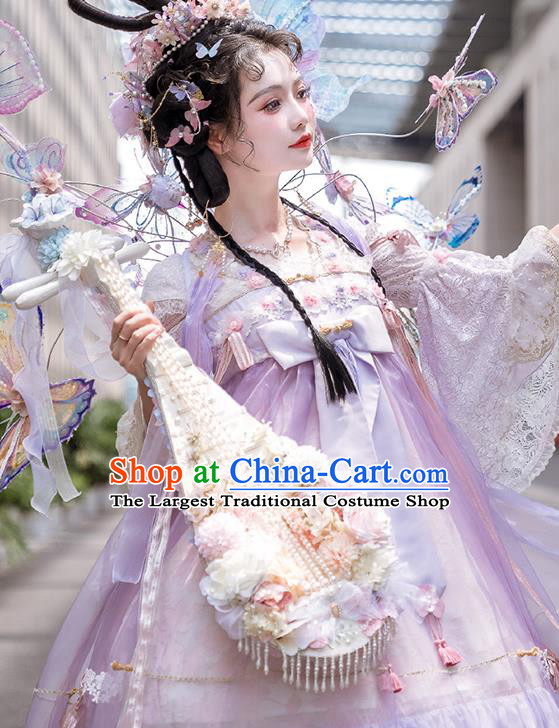Top Handmade Bride Accessories Cosplay Princess Props Baroque Wedding Pearls Lute Stage Show Flowers Pipa