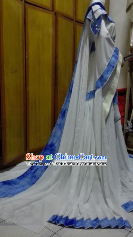 Chinese Ancient Noble Childe Robe Uniforms Traditional Cosplay Swordsman Clothing Puppet Show Royal Highness Mo Zhaonu Garment Costumes