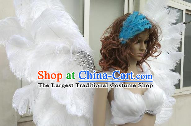 Top Stage Show White Feather Wings Brazilian Carnival Accessories Halloween Catwalks Decorations Cosplay Angel Props
