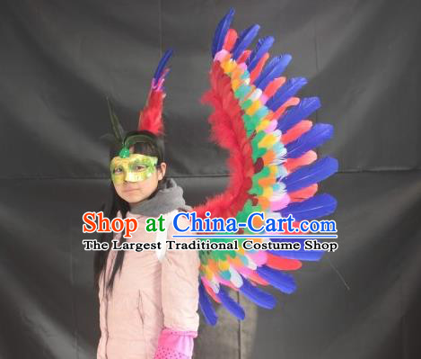 Top Brazil Parade Decorations Miami Catwalks Angel Props Stage Show Colorful Feather Wings Opening Dance Back Accessories