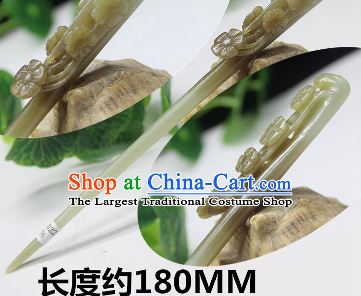 China National Jade Hair Stick Classical Cheongsam Hair accessories Handmade Carving Plum Blossom Hairpin