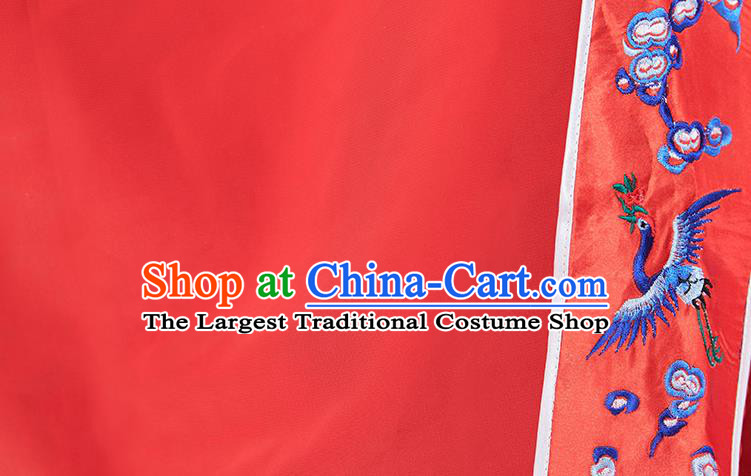 Chinese Taoism Ritual Robe Traditional Tao San Qing Garment Taoist Master Costume Embroidered Crane Red Priest Frock