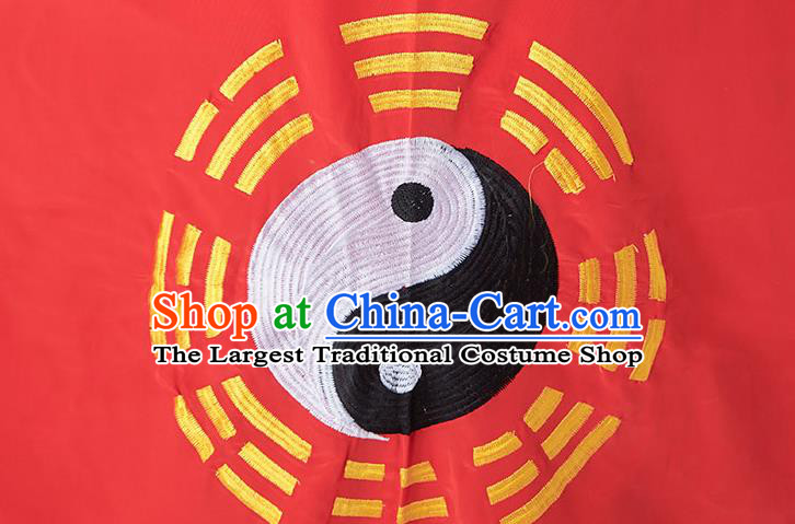 Chinese Taoism Ritual Robe Traditional Tao San Qing Garment Taoist Master Costume Embroidered Crane Red Priest Frock