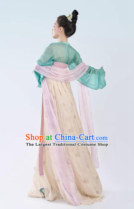 China Ancient Palace Lady Replica Costumes Traditional Hanfu Silk Ruqun Dress Tang Dynasty Princess Clothing