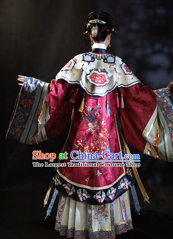 Chinese Palace Female Hanfu Dresses Ancient Empress Clothing Qing Dynasty Court Woman Embroidered Costumes