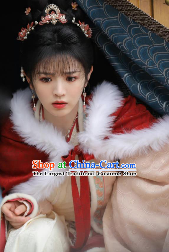 China Ancient Court Woman Costumes Romantic TV Series New Life Begins Princess Li Wei Clothing and Cloak Set