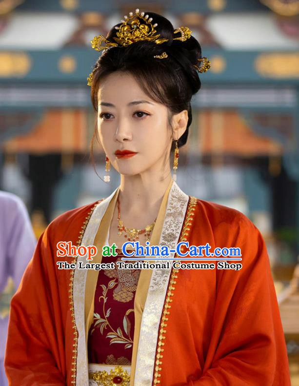 China Romantic Drama New Life Begins Court Mistress Zhao Fangru Red Dresses Ancient Princess Consort Costumes