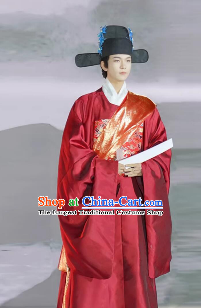 Chinese Ming Dynasty Wedding Costume Ancient China First Rank Civil Official Clothing Embroidered Cranes Robe