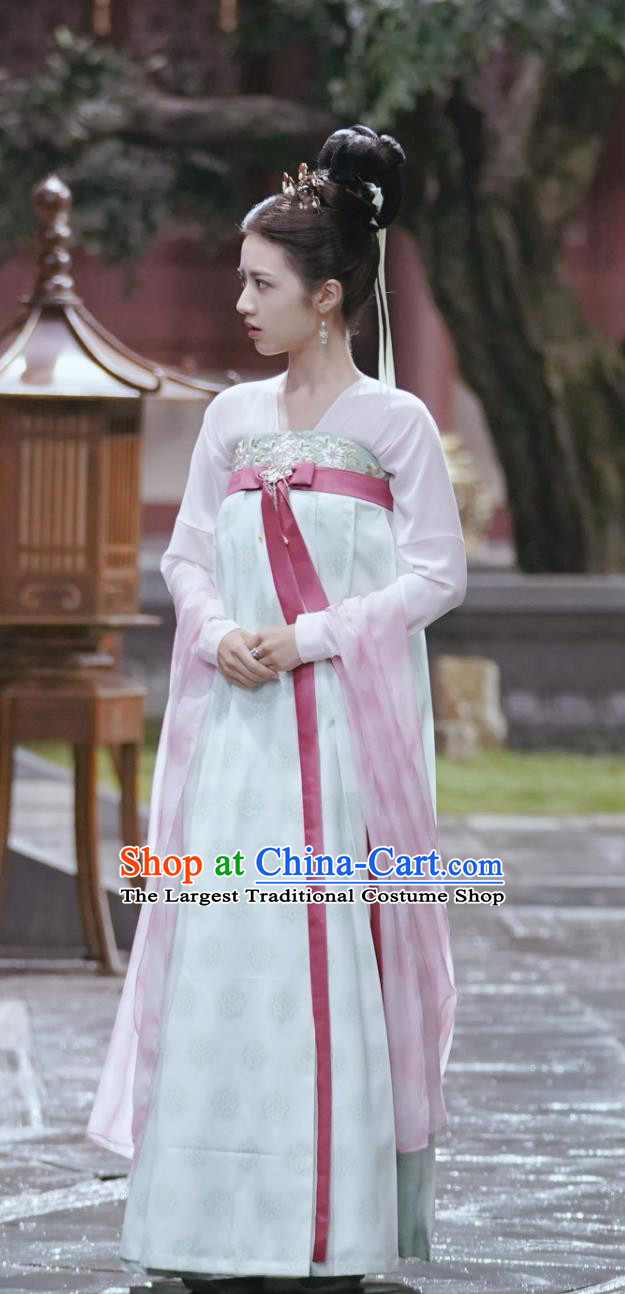 Chinese Traditional Tang Dynasty Female Clothing TV Series The Promise of Chang An Lin Zhen Er Dress Ancient China Princess Hanfu