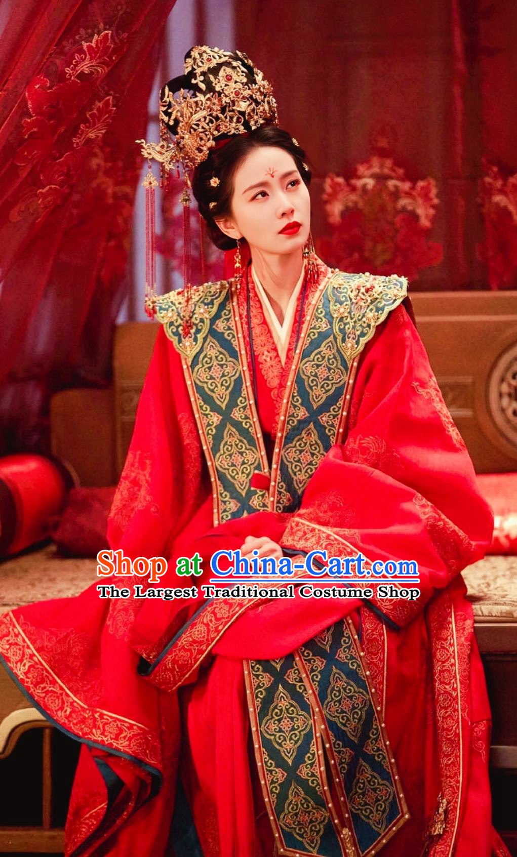 China Traditional Wedding Costume 2023 TV Series A Journey To Love Swordswoman Ren Ru Yi Red Dress Ancient Bride Clothing
